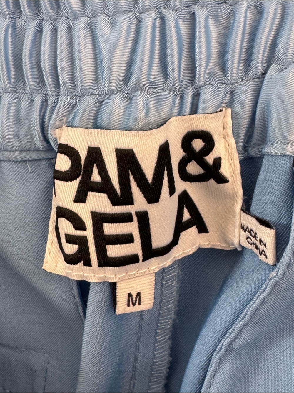 Pam & Gela Light Blue Track Joggers with Pink and Cream Side Stripes - Picture 6 of 7